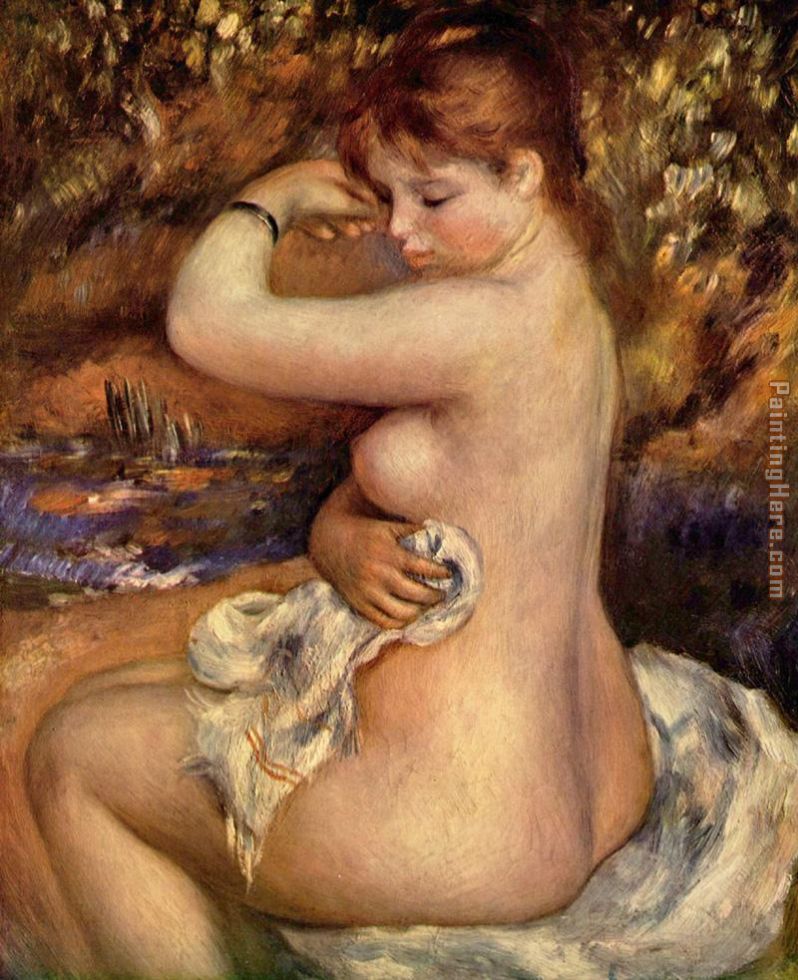 After The Bath 1888 painting - Pierre Auguste Renoir After The Bath 1888 art painting